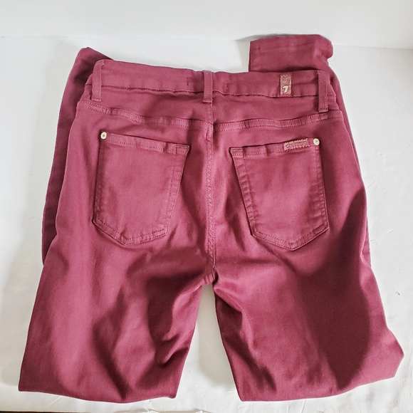 7 FOR ALL MANKIND Skinny Ankle Jeans Mulberry 26 - Picture 5 of 9